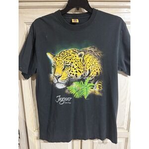 Vintage Tucan Tico Jaguar Costa Rica T-Shirt! Size L Black 90s